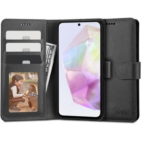 Tech-Protect Wallet knižkové puzdro na Samsung Galaxy A35 5G, čierne 1
