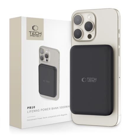 Tech-Protect PB10 LifeMag MagSafe Power Bank 5000mAh, čierne 1