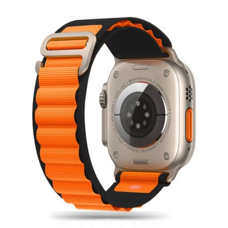 Tech-Protect Nylon Pro remienok na Apple Watch 44/45/46/49mm, black / orange 1