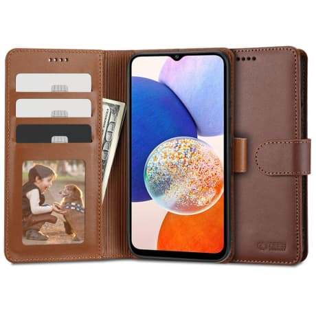 Tech-Protect Wallet knižkové puzdro na Samsung Galaxy A14 4G / 5G, hnedé 1