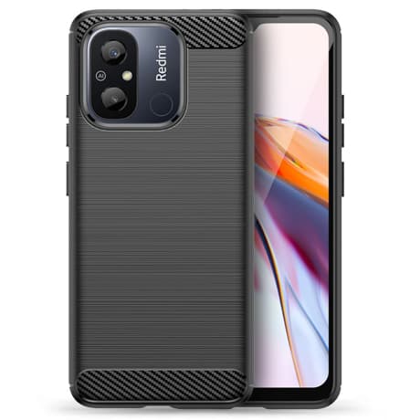 Tech-Protect Carbon kryt na Xiaomi Redmi 12C, čierny 1