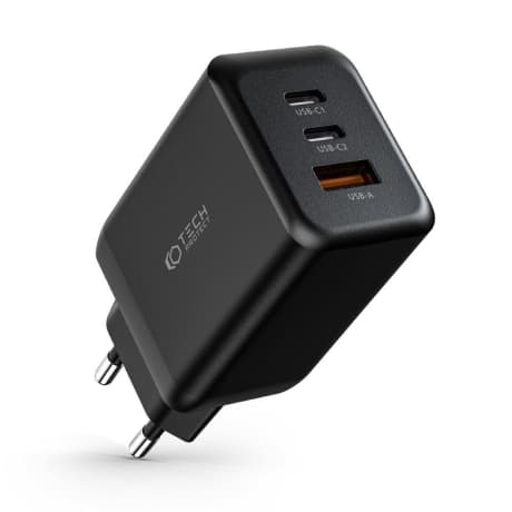 Tech-Protect Multi Port sieťová nabíjačka USB / 2x USB-C QC 65W, čierna 1