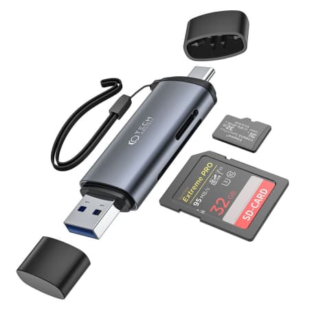 Tech-Protect Ultraboost čítačka kariet SD / Micro SD, šedá 1
