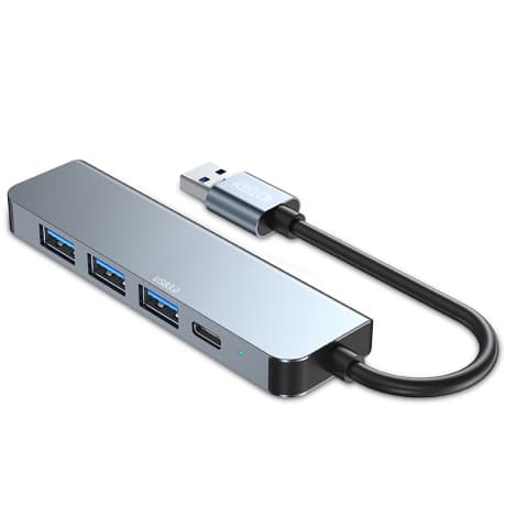 Tech-Protect V0 HUB adaptér 4x USB / USBC-C, šedý 1