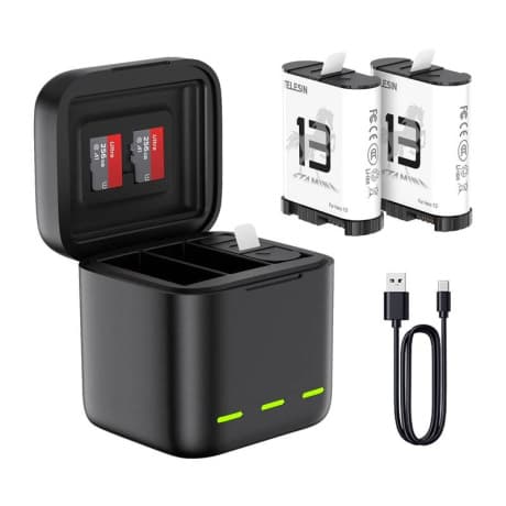 Telesin 3-slot nabíjačka batérií pre GoPro Hero 13, čierna (S0-BCG-10-T) 1