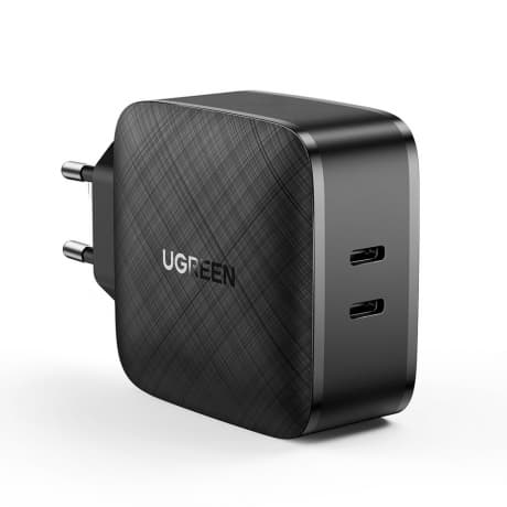 Ugreen CD216 sieťová nabíjačka 2x USB-C PD QC 66W, čierna (CD216) 1
