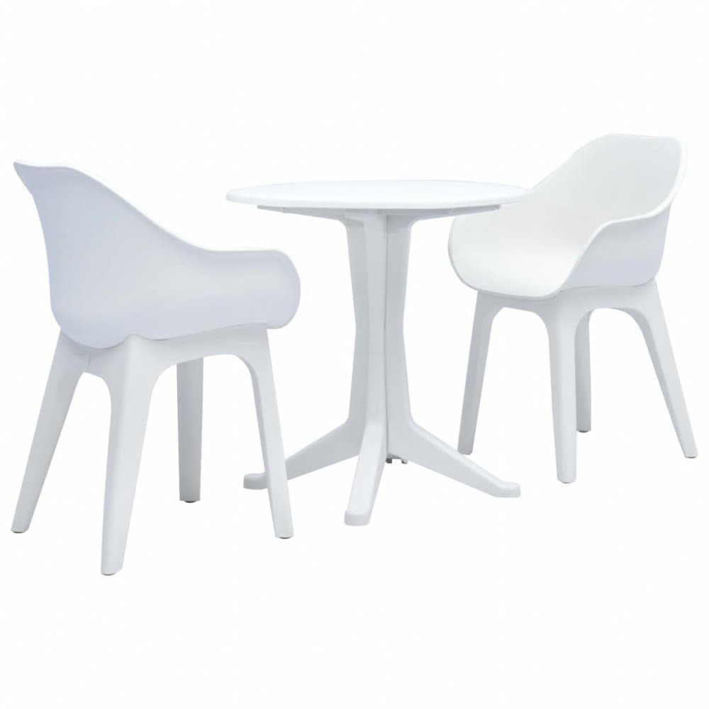 vidaXL 3dílný bistro set plastový bílý 1