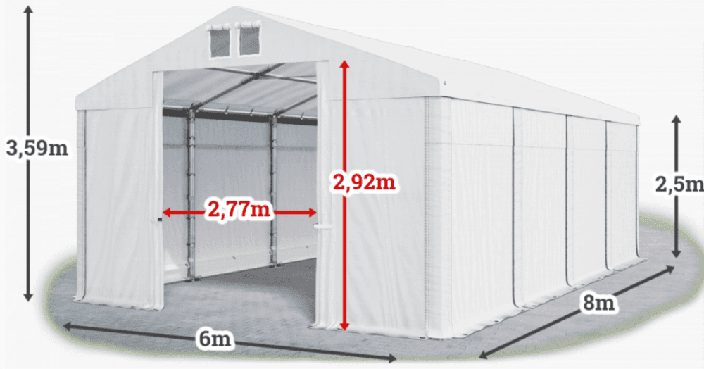 Skladový stan 6x8m PROFI 1