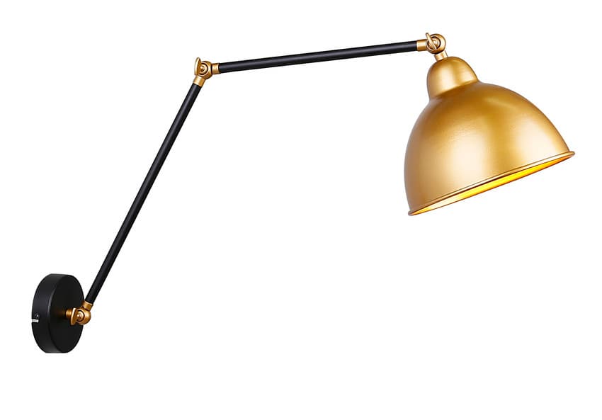 Nástenná lampa na nákladné auto čierno-zlatá 1X40W E27 zlatá 1