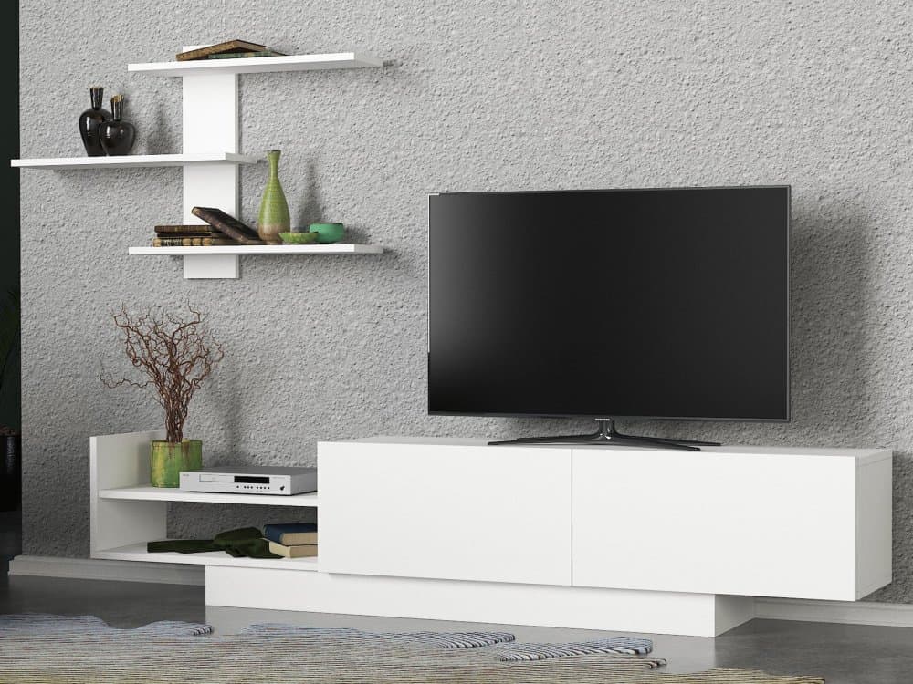 TV skrinka / Obývacia stena Egemen - White 1