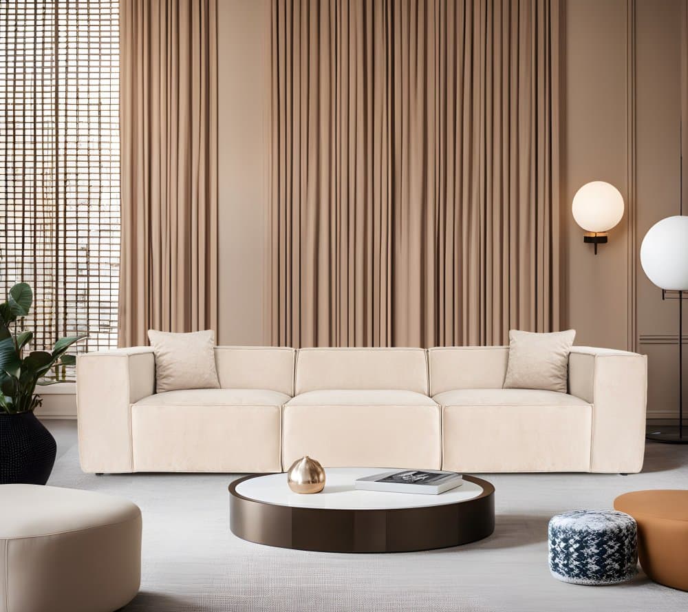 Trojmiestna pohovka Lora 3 Seater - Cream 1