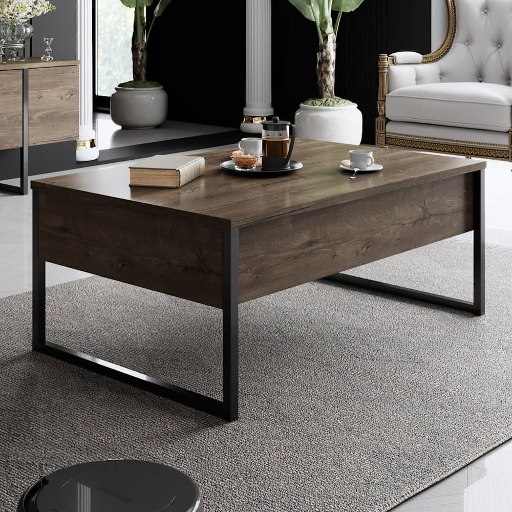 Konferenčný stolík Luxe - Walnut, Black 1