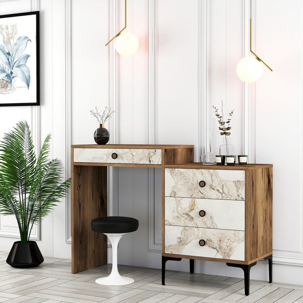 Toaletný stolík Lizbon 552 - Walnut, White 1