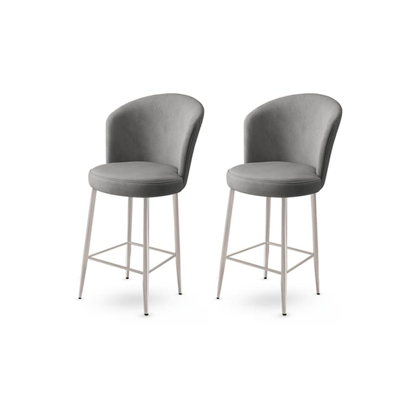 Bar Stool Set (2 Pieces) Alte - Cream, Chrome 1