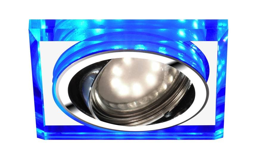 Stropné bodové svietidlo Ssu-22 Ch/Tr+Bl Gu10 50W+Led Smd 2 1W Modrá 230V Chróm 1