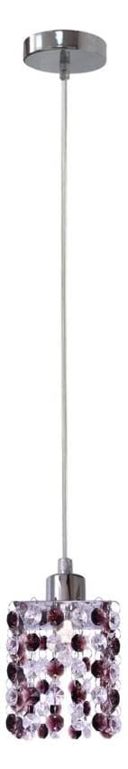 Závesná lampa chróm/bordové kryštály G9 Classic