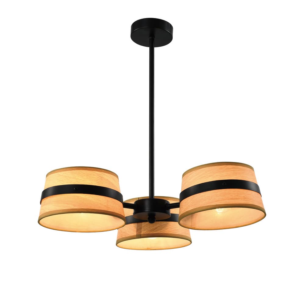 Stropná lampa Demy čierna 3x40W E14 žlté tienidlo 1