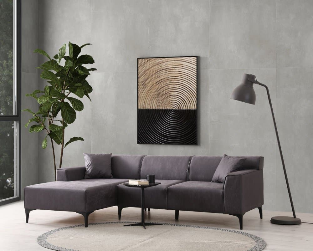 Rohová sedacia súprava / Rohová pohovka New Petra L Corner - Anthracite 1