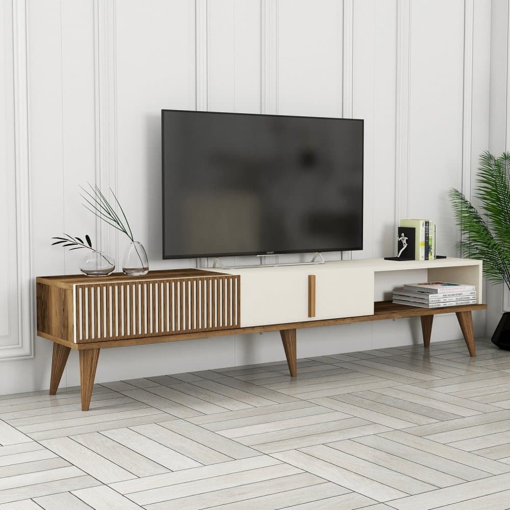 TV stolík Milan Alt - Walnut, Cream 1