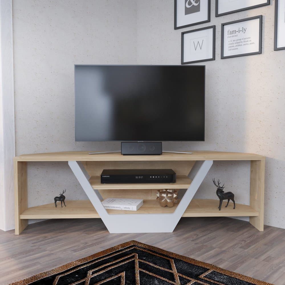 TV stolík Sares - Oak, White 1