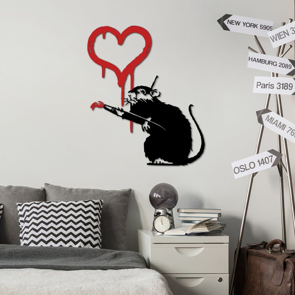 Dekoratívny kovový doplnok na stenu Banksy Metal 08 1