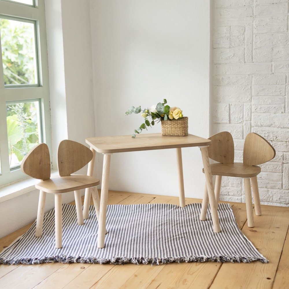 Kid's Table Set Mickey Two Chair Set - Brown 1