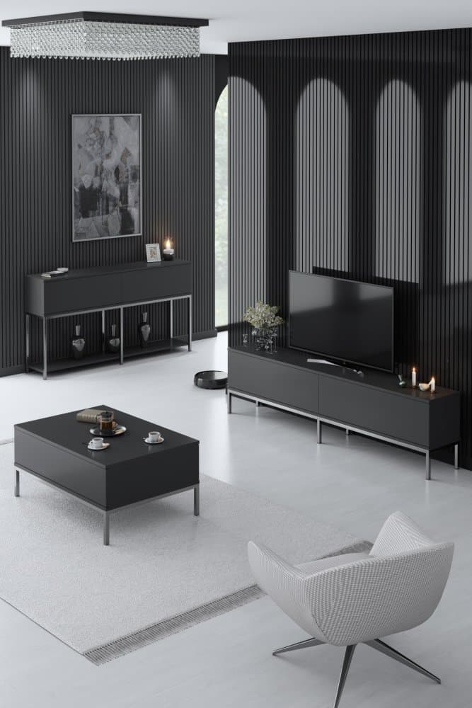 Living Room Furniture Set Lord - Anthracite, Silver 1