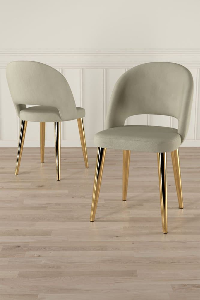 Súprava stoličiek (4 kusy) Pane - Cream, Gold 1