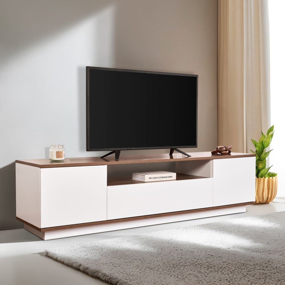 TV stolík Veramont - White, Walnut 1