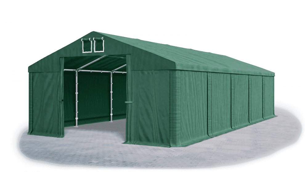 Skladový stan 5x10x2,5m strecha PVC 560g/m2 boky PVC 500g/m2 konštrukcie ZIMA PLUS Zelená Zelená Zelená