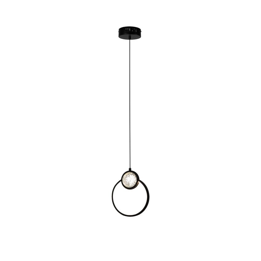 Závesná lampa LACRIMA 20cm čierna 15W LED 3000K biely kryt
