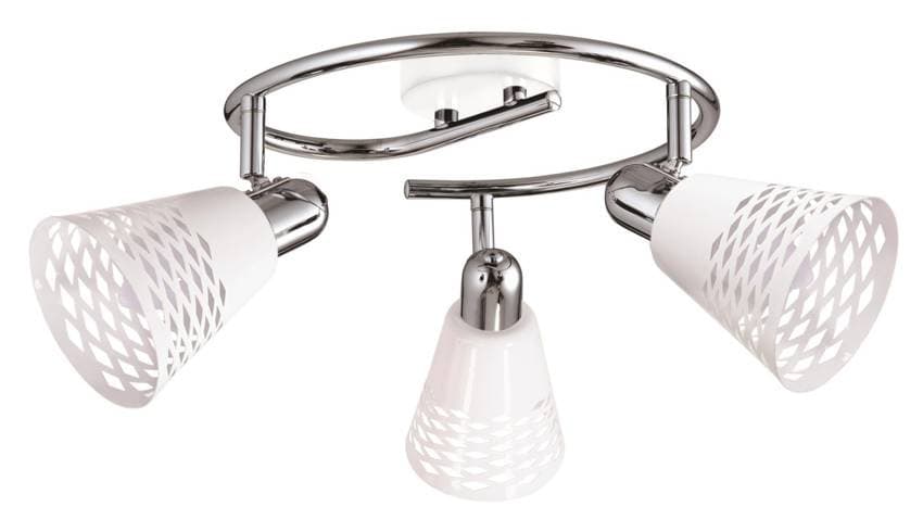 Špirálová stropná lampa chróm/biela 3x40W E14 Discovery 1