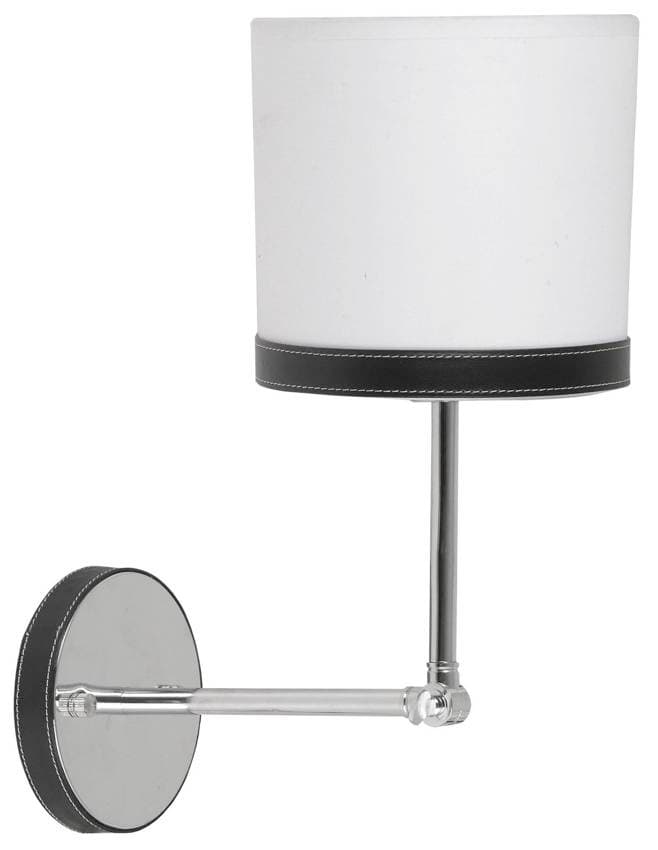 Nástenná lampa Tida z chrómového plátna/kože 1