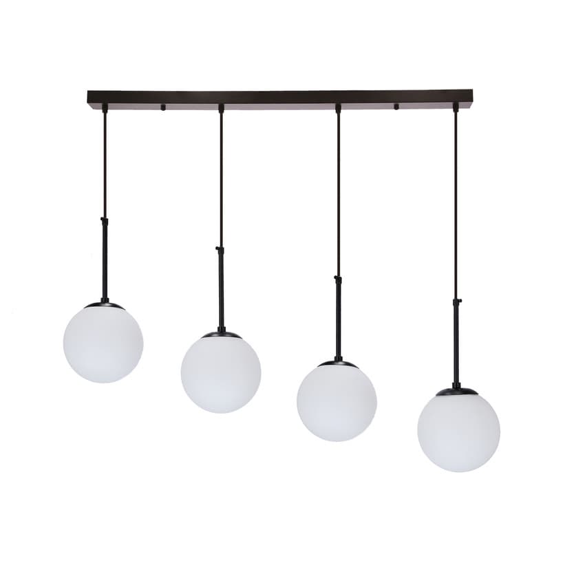 Závesné lampy Pompei čierne 4X4X40 E27 tienidlo biele 1