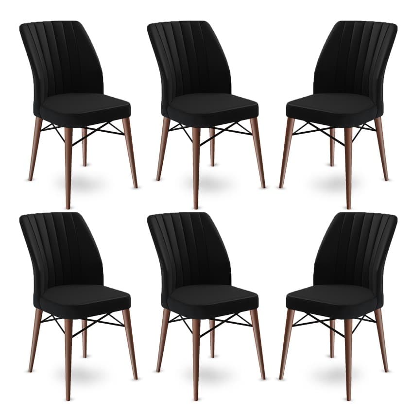 Súprava stoličiek (6 kusov) Flex - Black, Brown