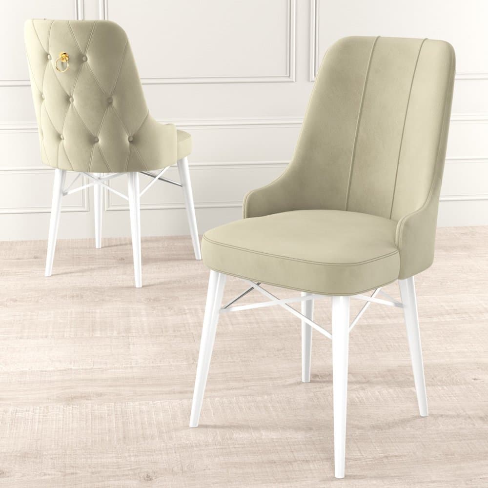 Súprava stoličiek (6 kusov) Pare - Cream, White