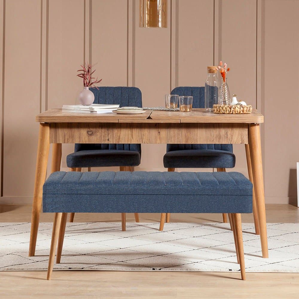 Jedálenský set s rozkladacím stolom a stoličkami (4 kusy) Vina 1048 - 3 - Atlantic, Dark Blue