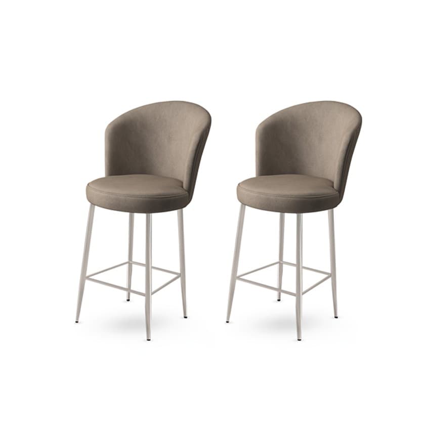 Bar Stool Set (2 Pieces) Alte - Cappuccino, Chrome 1