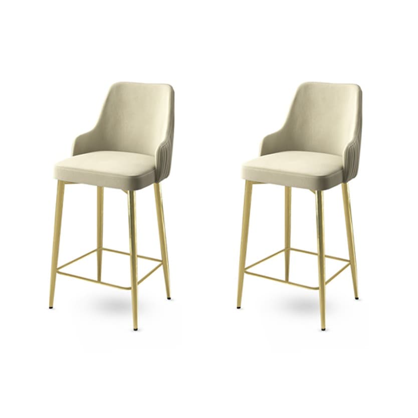 Bar Stool Set (2 Pieces) Enox - Cream, Gold 1