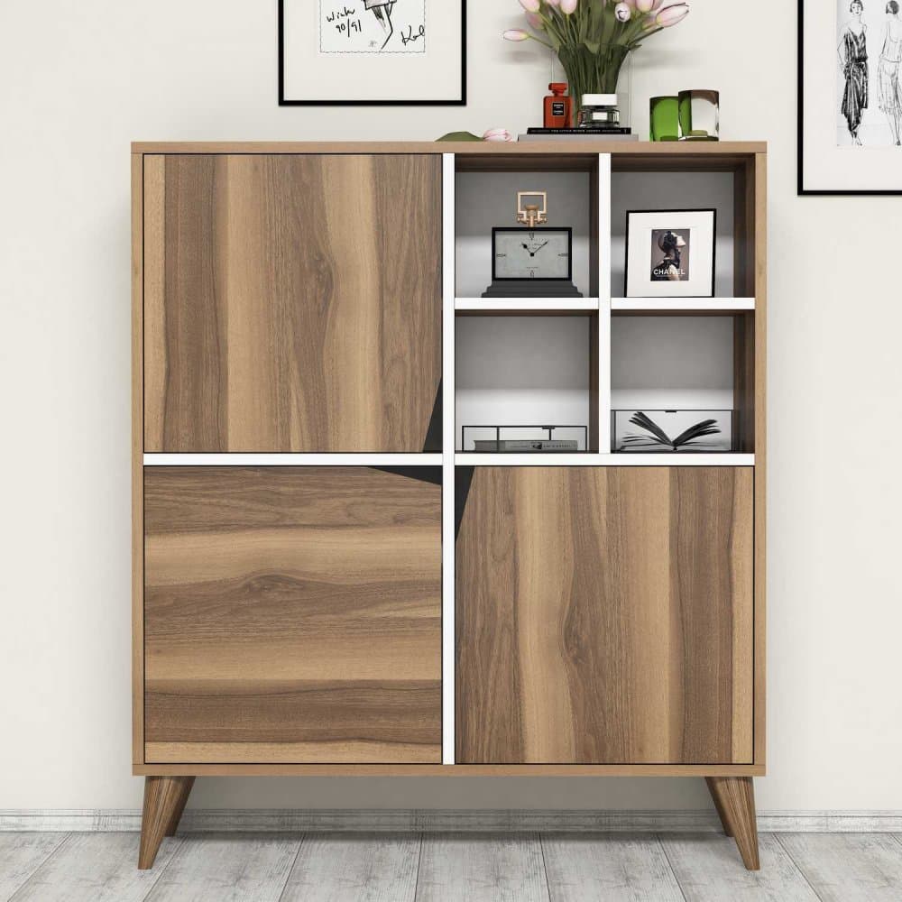 Viacúčelová skrinka Pulse - Walnut, White 1