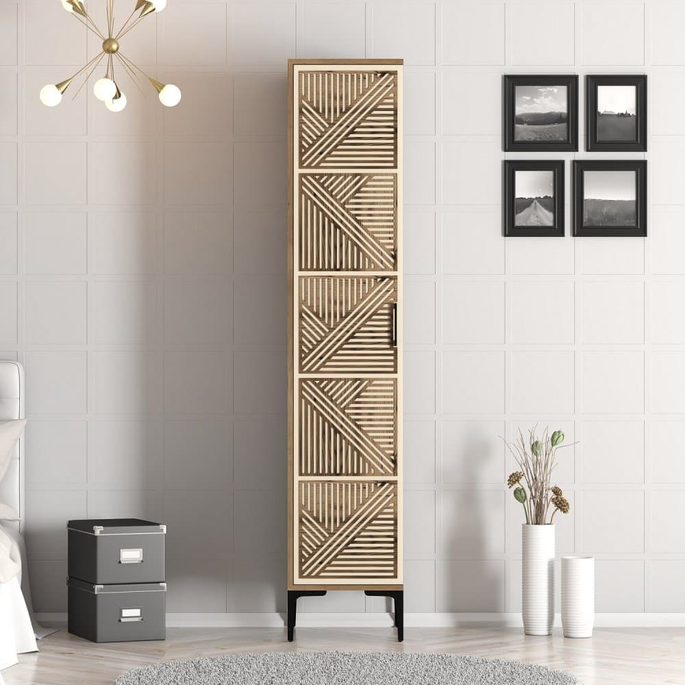 Šatníková skriňa Kumsal P - Walnut, Cream