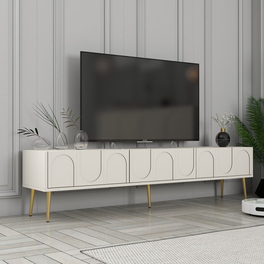 TV stolík Lyon 43 - Cream, Gold