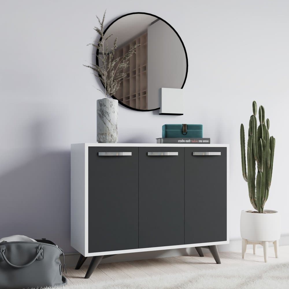 Viacúčelová skrinka Piffa - White, Anthracite