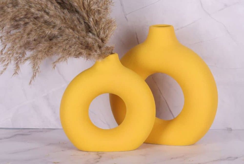 Vase Set Iskandinav Halka - Yellow 1