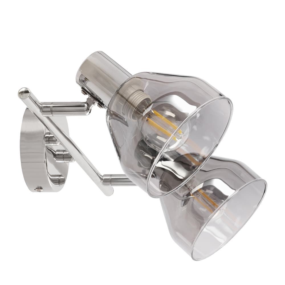 GRAZIA lampa sufitowa chromowy 2x40W E14 klosz dymiony 1