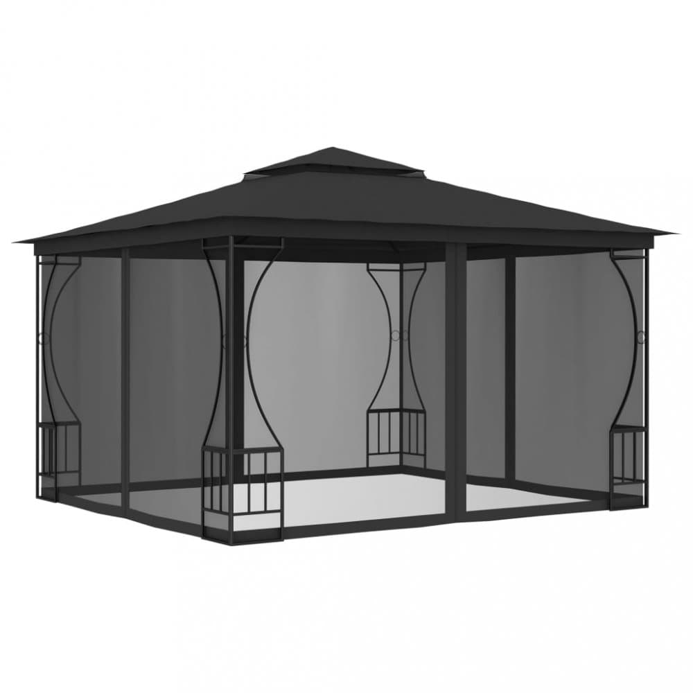 Záhradný altánok so závesmi 3 x 3 m Dekorhome 1