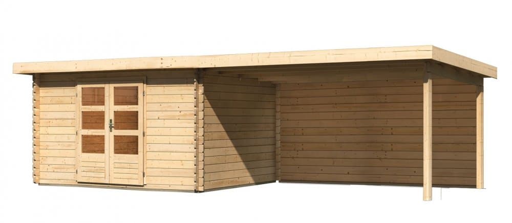 Drevený záhradný domček BASTRUP 7 s prístavkom Lanitplast 1