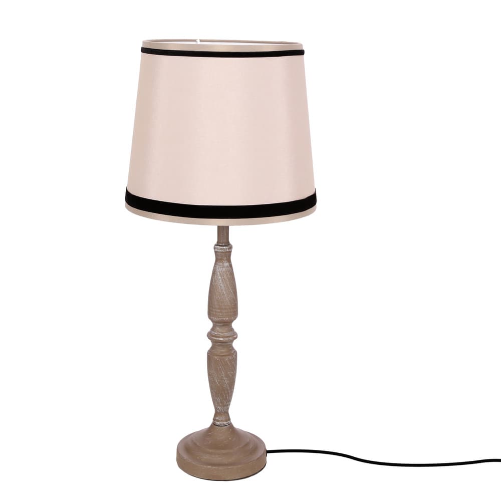 Stolová lampa CARDINALE, výška 58 cm, tmavosivá, tienidlo 1x40 E27, béžová