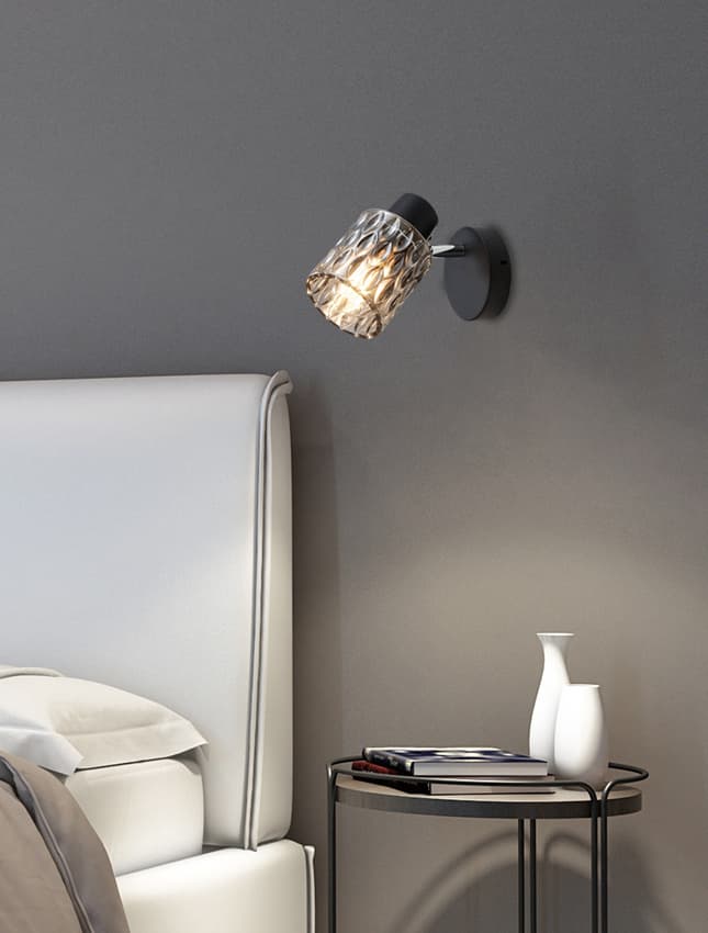 Nástenná lampa Bill Lamp čierna 1x40W E27 dymové tienidlo 1