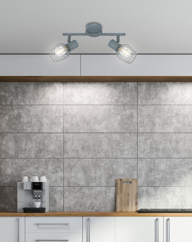 Nástenná lampa 2X40W E14 sivá VIKING 1